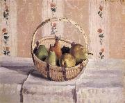 Camille Pissarro apples and pears in a round basket oil painting